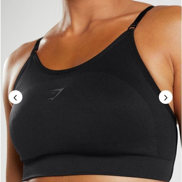 GYMSHARK FLEX STRAPPY SPORTS BRA BLACK XS LIGHT SUPPORT NWT IN PACKAGING - Picture 4 of 7